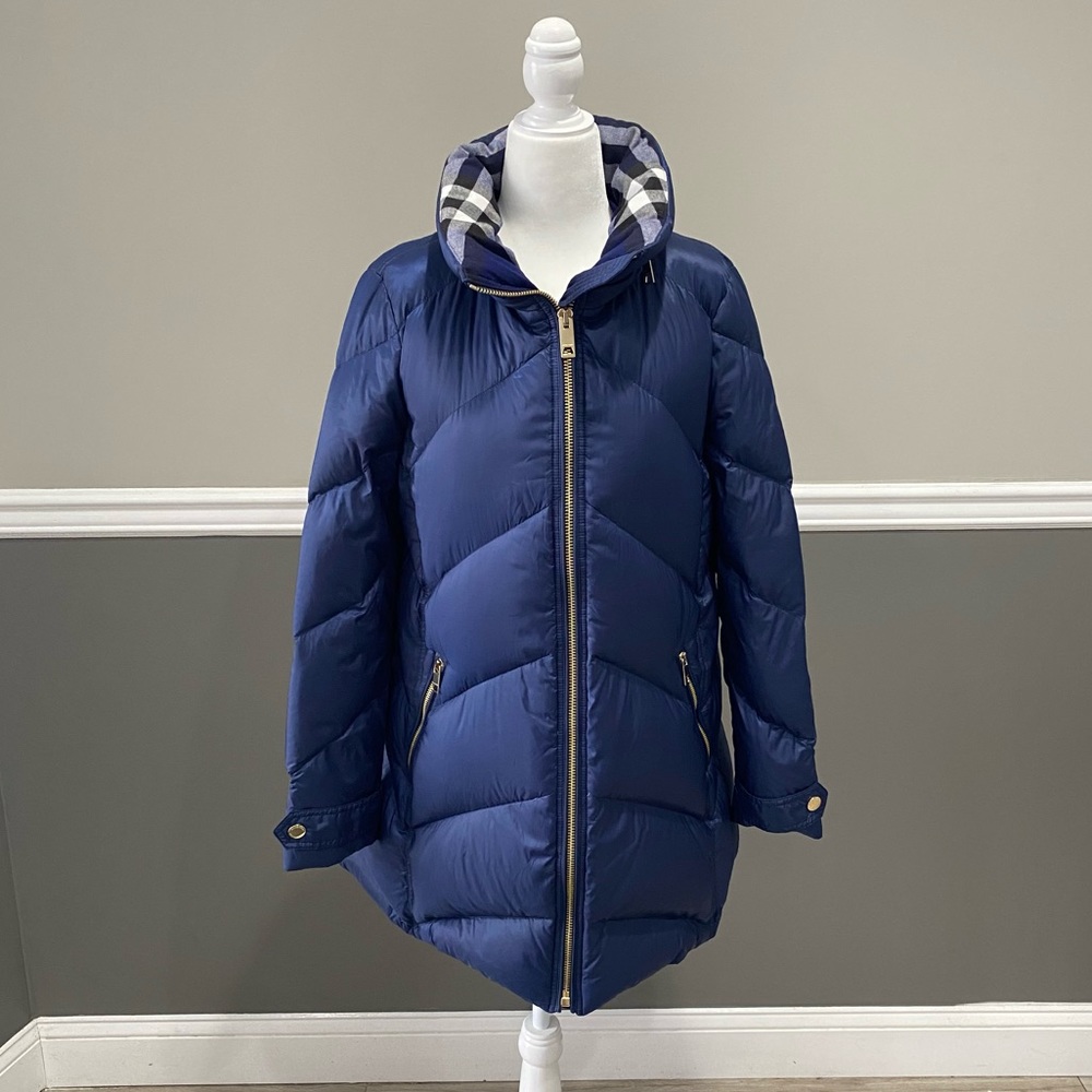 BURBERRY Brit Canvas Blue Down Jacket